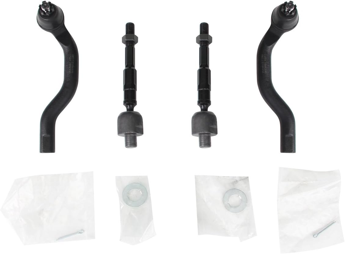 MOTORMAN 4 pc Front Tie Rod End Set for 2006-2011 Honda Civic Models with 1.8L Engine