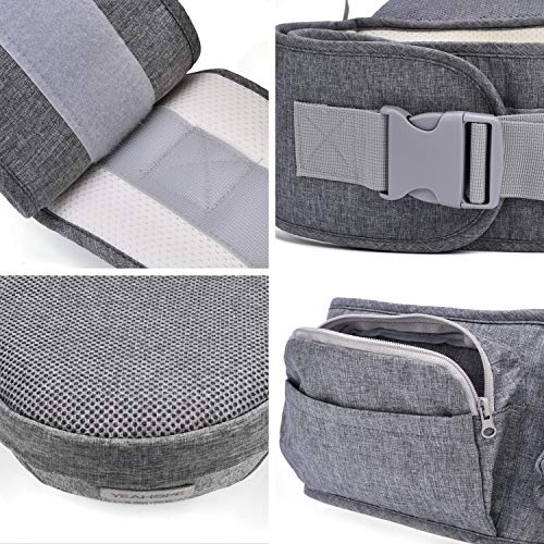 Baby Carrier with Hip Seat - YEAHOME Safety Certified Waist Carrier with Adjustable Biggest Buckle, Pocket and Adjustable Straps,Ergonomic Soft Baby Carrier Hip Seat with Breathable Air Mesh