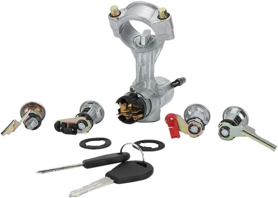Ignition Key Switch Set-Aluminum Alloy Ignition Key Switch Compatible with NISSAN PAT-ROL GQ Y60 LOCK 2 DOOR BARN DOOR 88-98