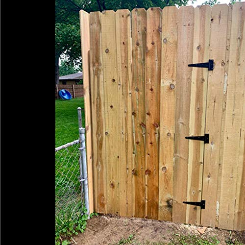T-Strap Shed Hinge,Plainmarsh Gate Strap Heavy Duty Hinge Door Barn Gates Hinges Black Wrought Hardware Iron Rustproof (6 inch, 4 Pack) - Thumbnail 6