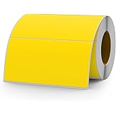 YIKIADA Yellow Color Coding Labels 2 × 4 Inches Rectangle Vinyl Self-Adhesive Stickers Waterproof Name Tags Removable Roll for Office School Home 500 PCS