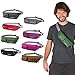 WATERFLY Fanny Pack Slim Soft Polyester Water Resistant Waist Bag for Man Women Carrying Iphone 8 Samsung S6