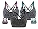 AKAMC 3 Pack Women's Medium Support Cross Back Wirefree Removable Cups Yoga Sport Bra