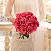 Lvydec Artificial Flowers Silk Rose Flowers - 12 Pcs Red Roses Fake Flowers Real Touch Bridal Wedding Bouquet for Home Wedding Decoration Garden Party Floral Decor