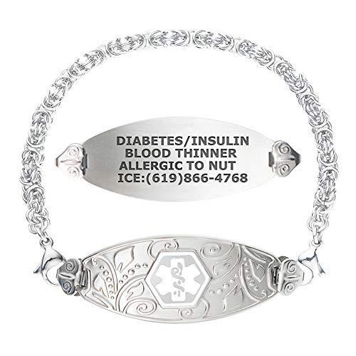 Divoti Custom Engraved Medical Alert Bracelets for Women