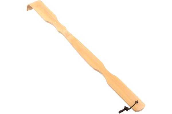 Renook Wooden Bamboo Back Scratcher, 17" Natural Handmade Back Scratchers for Men and Women, New Upgraded Long Headle Back Ma
