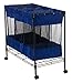 Household Essentials Laundry Sorter with Wheels, Triple Removable Mesh Bags, Sturdy Wire Frame, Smooth Glide Casters, Wide Functionality, Blue and Black