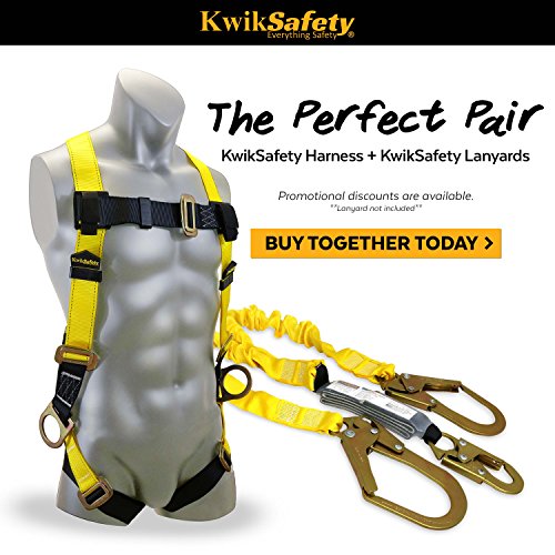 KwikSafety 3 DRing Industrial Fall Protection Safety Harness OSHA
