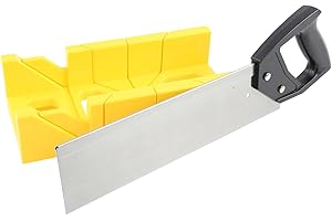 GREAT NECK GreatNeck BSB14 Mitre Box and Saw Set, 12 Inch Mitre Box with 14 Inch Back Saw, Precision Cuts for Trim and Molding, Woodworking and Beveled Corner Cuts