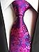 Secdtie Men's Rose Red Purple Tie Floral Woven Silk Paisley Formal Necktie B04