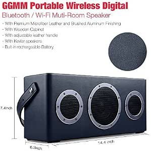 Amazon.com: [Certificado por Apple Airplay] Bocina inalámbrica GGMM M4 para  transmisión de música, bocina Bluetooth Wi-Fi para interior y exterior,  batería integrada, 10 horas de uso, controlador de audio potente de 40W,