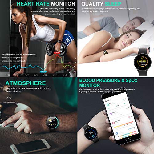 Smart Watch,Fitness Activity Tracker Watch with Heart Rate Blood Pressure Monitor Waterproof Sport Fitness Tracker Watch Smart Bracelet Wristband for Android iOS Phones Samsung Huawei Men Women Kids