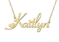 Aoloshow 18k Gold Plated Kaitlyn Heart Name