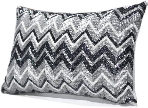 Amazon Com Max Studio Home Chevron Decorative Beaded Throw Pillow