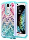 LG K10 Case, LG Premier LTE L62VL L61AL Case, NageBee [Hybrid Protective] Armor Soft Silicone Cover with [Studded Rhinestone Bling] Design Diamond Hard Case For LG K10 / Premier LTE L62VL L61AL- Wave