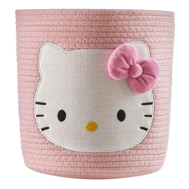 Photo 1 of Idea Nuova Sanrio Hello Kitty Rope Storage Basket,10" H x 10" W, Decorative and Functional Organizer for Kids Room or Nursery
