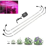 Umiwe LED Grow Light Strip Plant Light with 2A Power Adapter, 3 PCS Red Blue 5:1 Strip Grow Light Lamp for Indoor Plants Hydroponics Aquatic Greenhouse (19.7''/Strip)