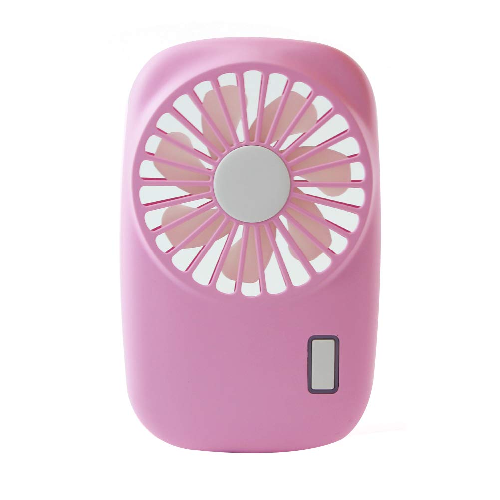 Mini Handheld Fan, Powerful Small Personal Portable Fan 2 Speeds Adjustable USB Rechargeable Fan for Kids Girls Woman Man Home Office Outdoor Travel(Pink)