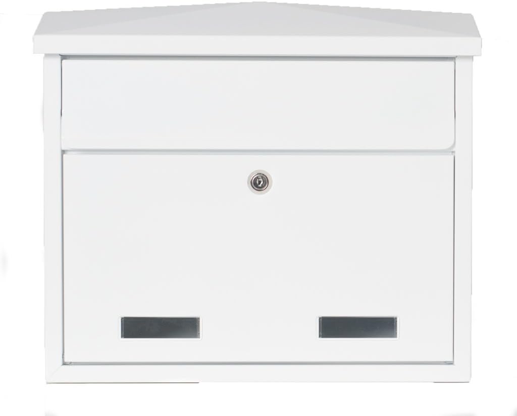 SD5 Wall Mounted External postbox with Large Capacity and 2 Letter Slots (White)