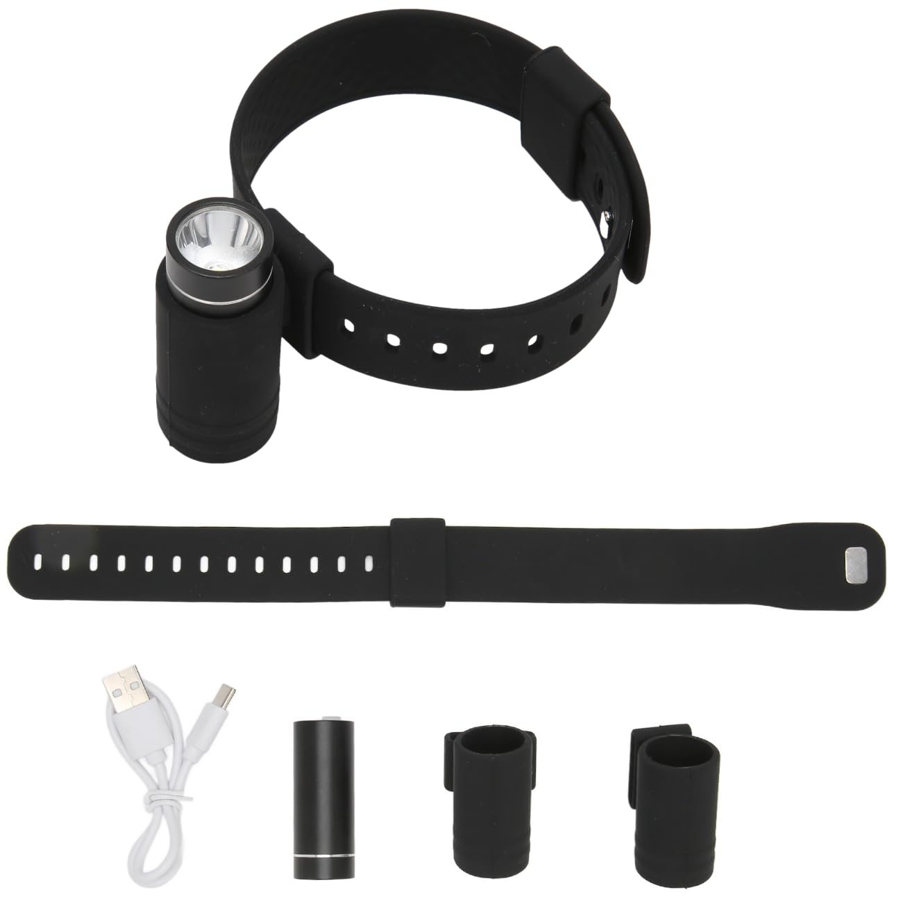 Tissting Wrist Flashlight, Adjustable Brightness LED Torch with 3 Modes IP5 Waterproof, Aluminium Alloy Clip-on Light for Running Camping Hiking Outdoor Activities