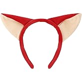 GAFATORY Fox Ears Headband Animal Ears Headband Adult Plush Cute Ears Headbands Halloween Christmas Festival Theme Party Animal Cosplay Costume Red Headbands for Women