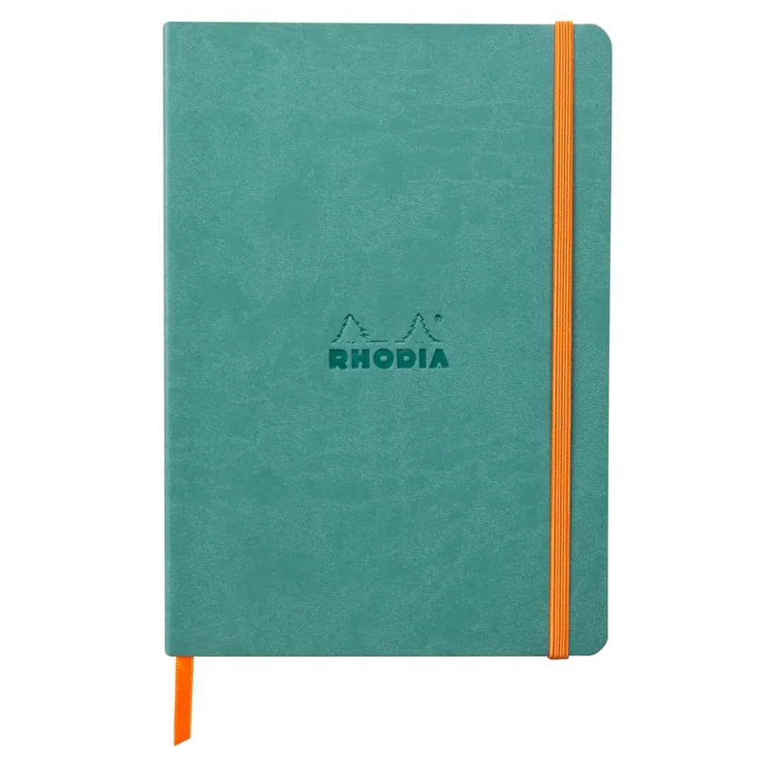 RHODIA 117443C - Water Soft Notebook - A5 - Dotted Dot - 160 pages - Ivory Clairefontaine Paper 90 g/m - Bookmark, Elastic Closure - Faux Leather Cover - Rhodiarama Collection