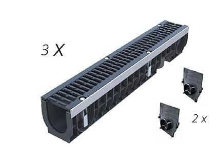 Drainage Channel Set 3 M Kl D400 For Yard Drainage Floor Drain Kg