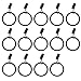 DENZUS Set of 14 Decorative Drapery Curtain Clip Rings, 1.5