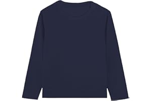 NODARSHES Toddler Boys Long Sleeve T-Shirts Cotton Crewneck Tees Soft Basic Solid Color Layering Warm T-Shirt Top, Tagless Neckline