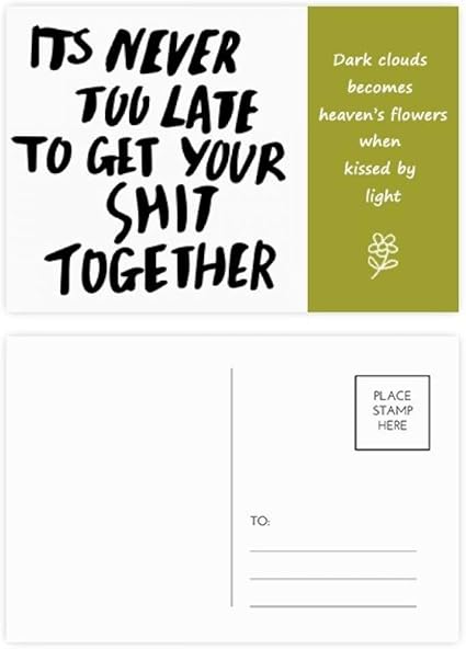 Get Your Shit Together Lot De Cartes Postales Avec Citation Poetry Amazon Fr Fournitures De Bureau