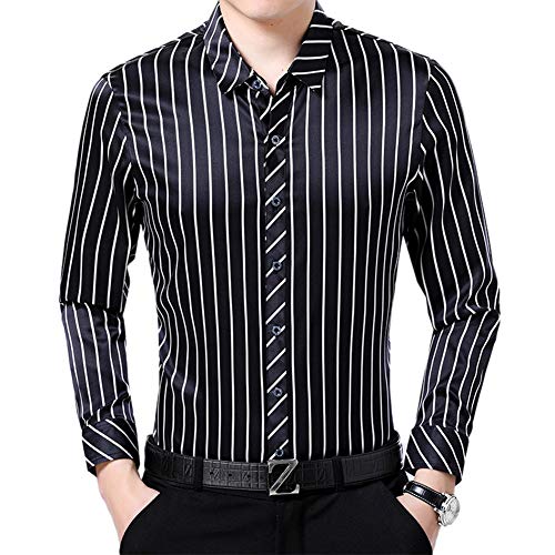 HUIGE-Camicie-Uomo-Elegante-100-Seta-di-gelso-Sexy-Stampato-Manica-Lunga-Social-Bottoni-abbottonati-Maschili-Abbigliamento-Strada-Fase-Festa-in-Discoteca