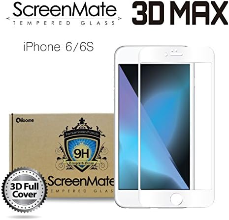 ScreenMate 3D Max Full Cover Tempered Glass Screen Protector (iPhone 6/6s - 3D Full Cover - White)