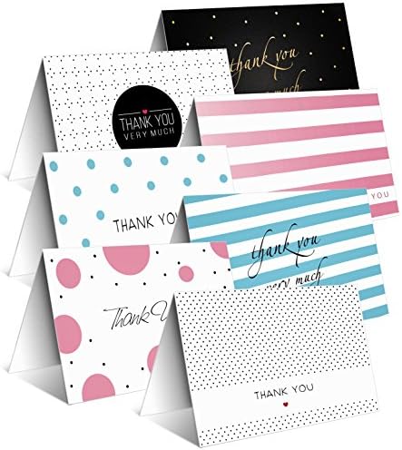 Toplex Thank You Cards - Beautiful Greeting Cards Elegant Collection - 42 Blank Note Cards and 42 White Envelopes in Firm Box - Perfect for Wedding, Bridal, Baby Shower, Graduation and Business