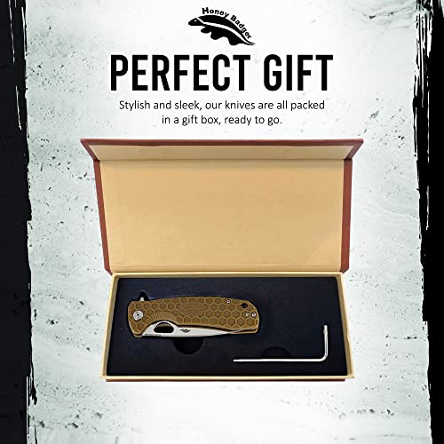 Western Active Honey Badger Small Pocket Knife, EDC Drop Point Folding