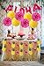 Wcaro Luau Party Supplies Flamingo Party Supplies Hawaiian Decorations Luau Decor Yellow Rose Red Tissue Paper Pom Poms Flamingo Pineapple Banner For Tropical Luau Hawaiian Summer Party Supplies