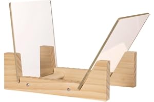 KAIU Vinyl Record Storage - Solid Wood with Crystal Clear Acrylic Holder - Premium Design (Natural, Mini Version)