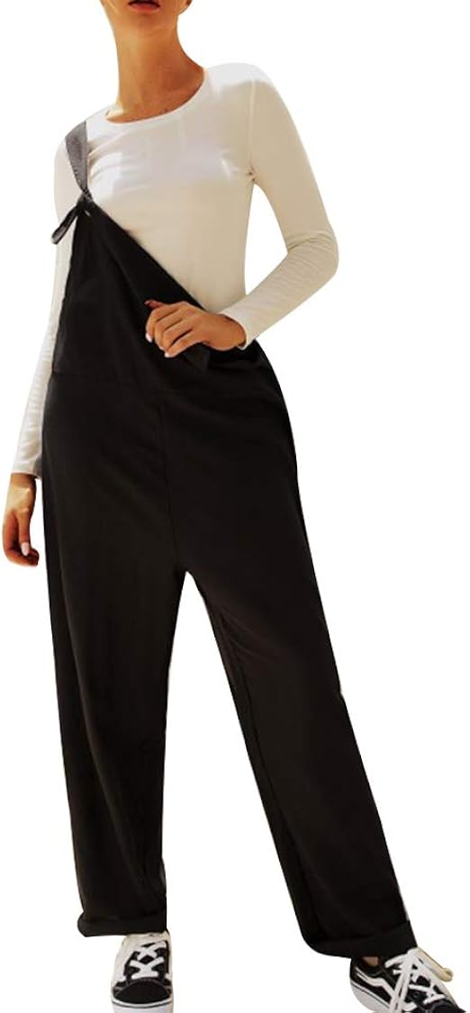 black dungarees jumpsuit