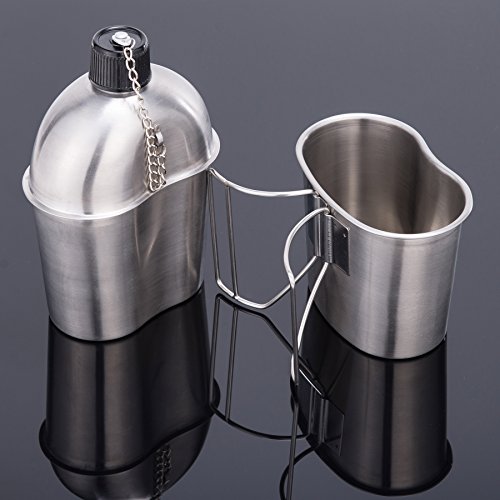 G.i. army stainless steel canteen military with cup &am…