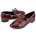 Meeshine Womens Leather Slip on Flat Oxfords Shoes Fringe Low Heel Loafers Shoes