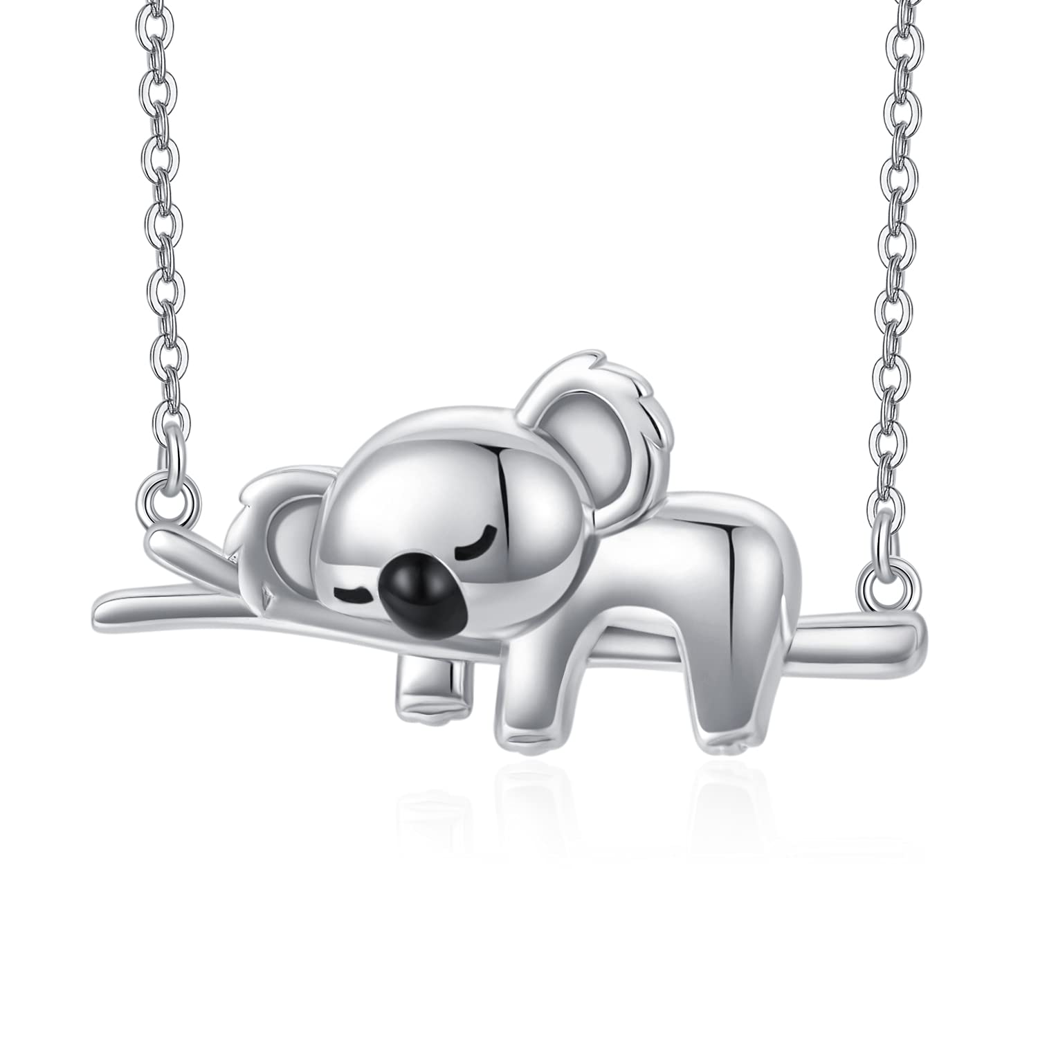 Midir&Etain Koala Necklace 925 Sterling Silver Koala Bear Pendant Necklace Cute Animal Jewellery Koala Gifts for Women Girls Girlfriend