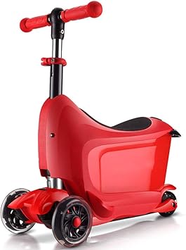 Hlj Sun Patinete 3 Ruedas Scooter 3 En 1 Paseo En Scooter Desmontable Sentado Maleta Con Ajustable Barra En T Antideslizante Superficie Ninos Regalo Azul Amazon Es Deportes Y Aire Libre