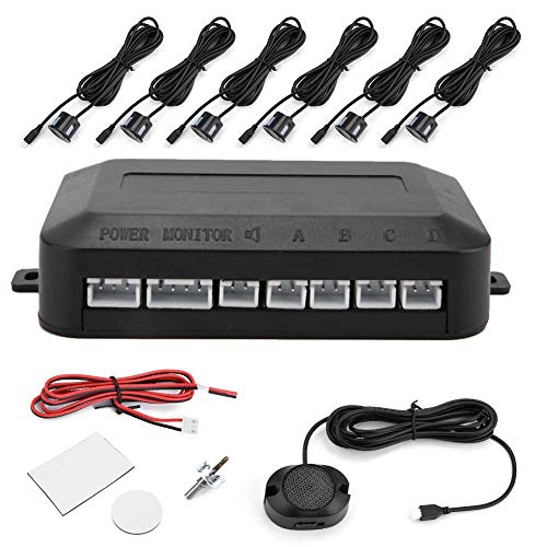 Car Parking Sensor, Rear Parking Assist Car Reverse Backup Radar Kit Warning Sound Indicator Probe System 12V