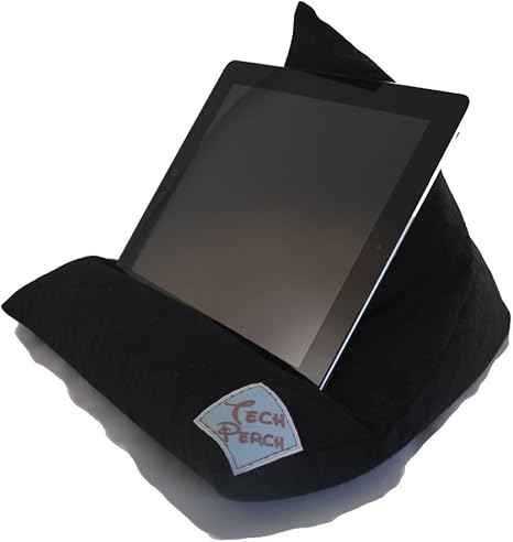 Black Suedette Ipad Air Pillow Stand Tablet Cushion Office Desk