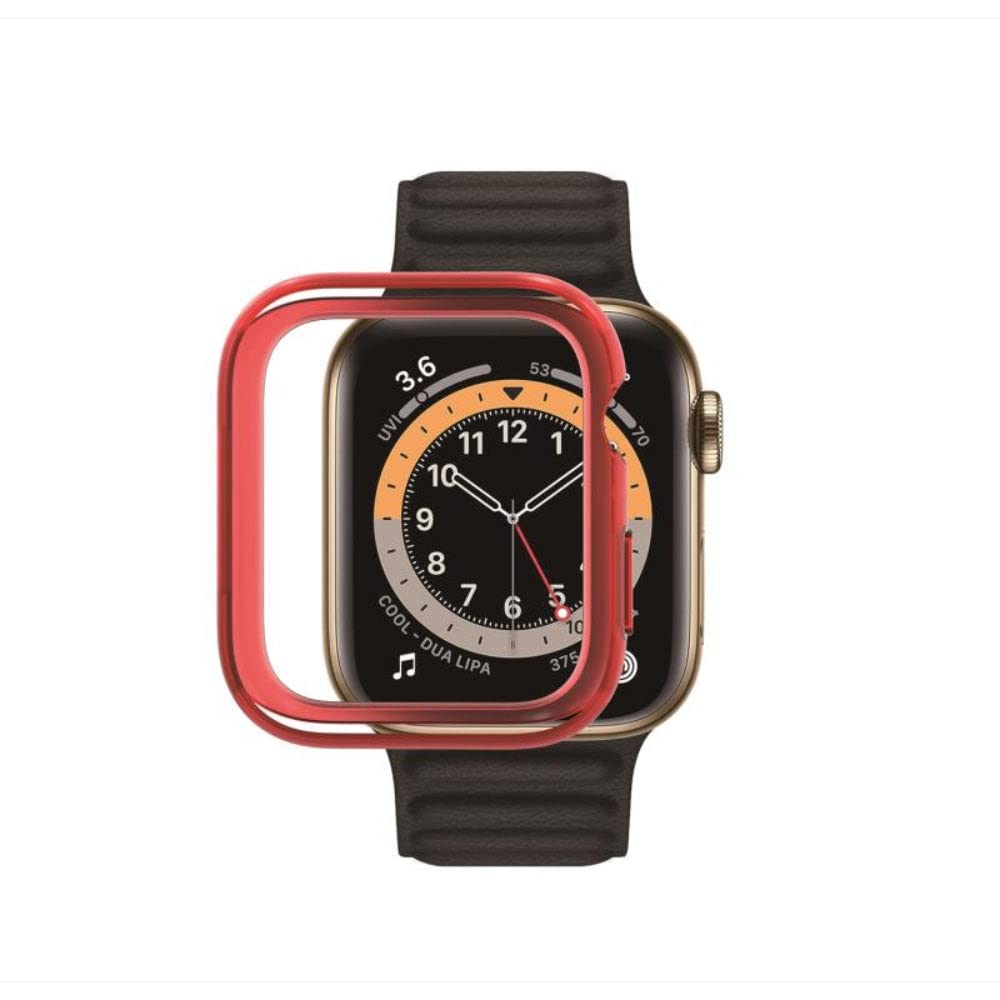 CELLBEE Case Compatible with Apple Watch Series 6 SE 44 mm, Extremely Thin Elegant Case Bumper for Smart Watch, Minimalist Design Hard Case Protective Cover Against Scratches - Red
