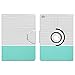 ULAK iPad 9.7 2018/2017 Case, Slim Lightweight 360 Rotating Folio Folding Stand Smart Cover Auto Wake/Sleep PU Leather Protective Case for iPad 9.7 Inch 2017/2018, Mint Minimal Stripes