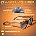 cloudfield Wood Frame Sunglasses for Men and Women with 9-Layer Polarized Lenses and Double Layer of UV Blocking Coating