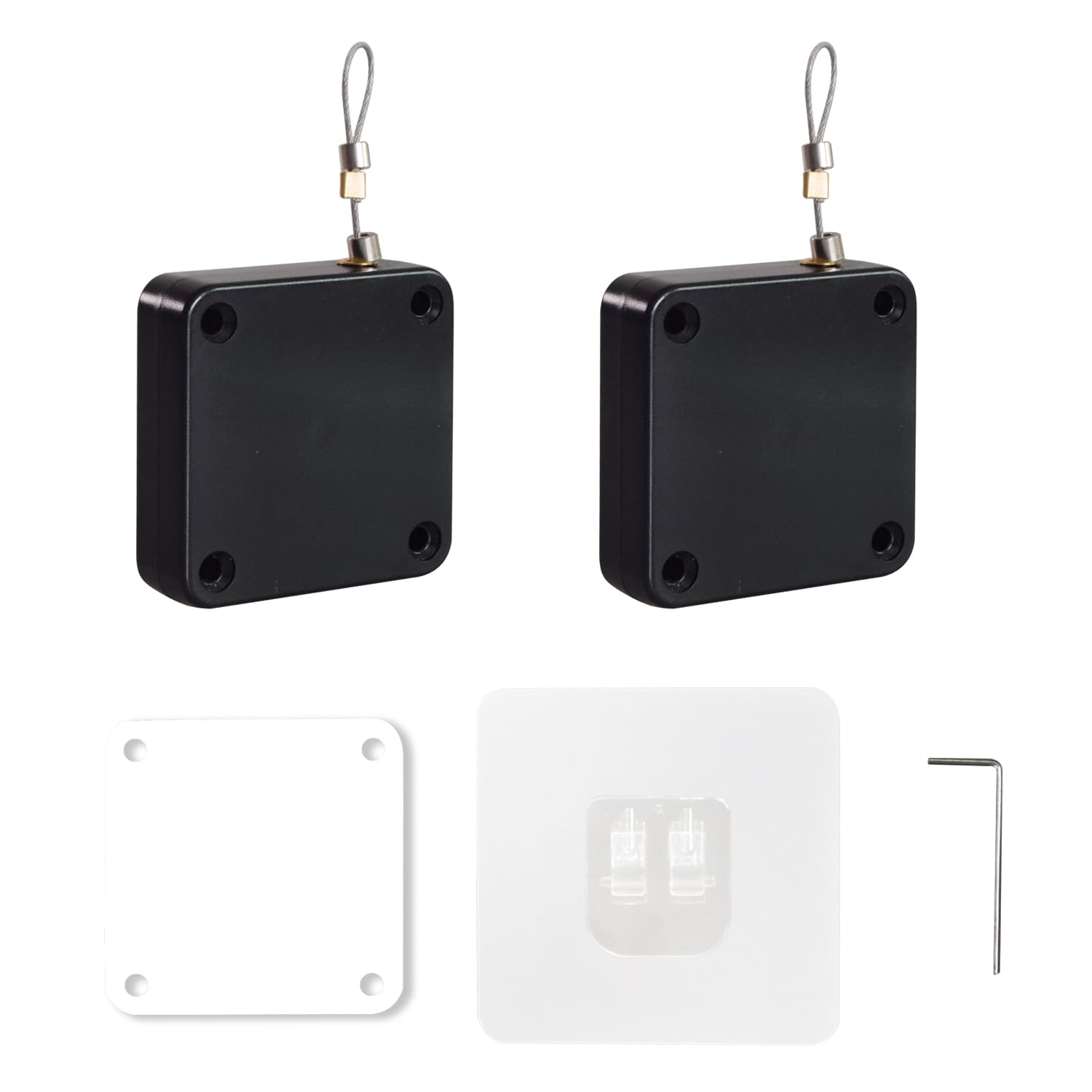 SKENGWEL 2 Pieces Punch-Free Automatic Door Closer, Automatic Door Closer with Tunnel Pull for Home, Office, Bedroom (Black) (800G)