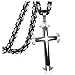 Stainless Steel Cross Pendant Necklace Mens Boys Chain 5mm Byzantine Chain 22