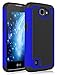 Jeylly Designed for LG Rebel LTE/LG Optimus Zone 3/ LG Spree/LG K4 Case, [Shock Proof] Scratch Absorbing Hybrid Rubber Plastic Impact Defender Rugged Slim Hard Case Cover Shell for LG K4 - Blue