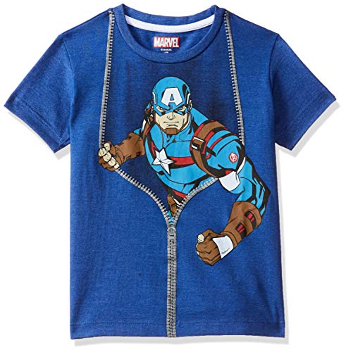KidsvilleCaptain America Printed Regular Fit Royal Blue Ploycotton Boy's T-Shirt